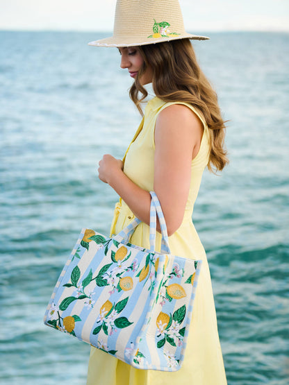 Jacquard Lemon Stripe Tote