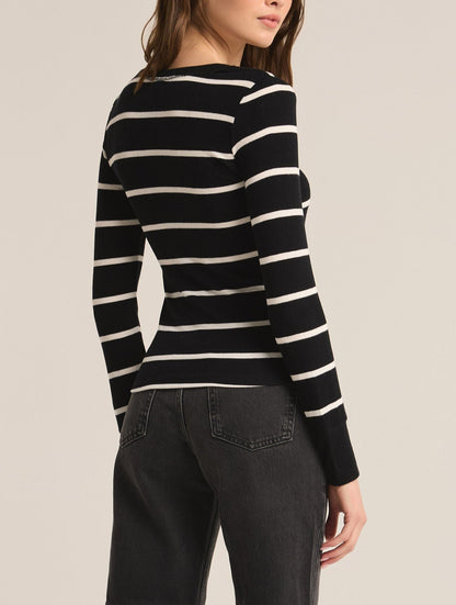 Scarlett Rib Henley - Stripe