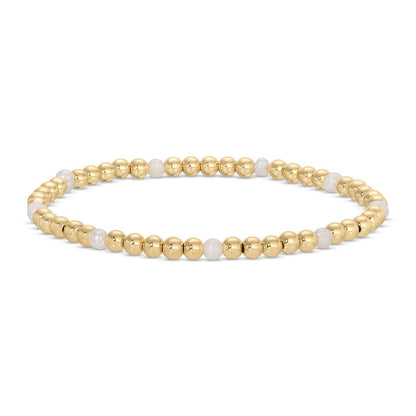 4mm Bead & Pearl Stretch Bracelets
