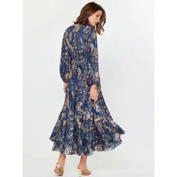 Floral Printed Pleated Dress