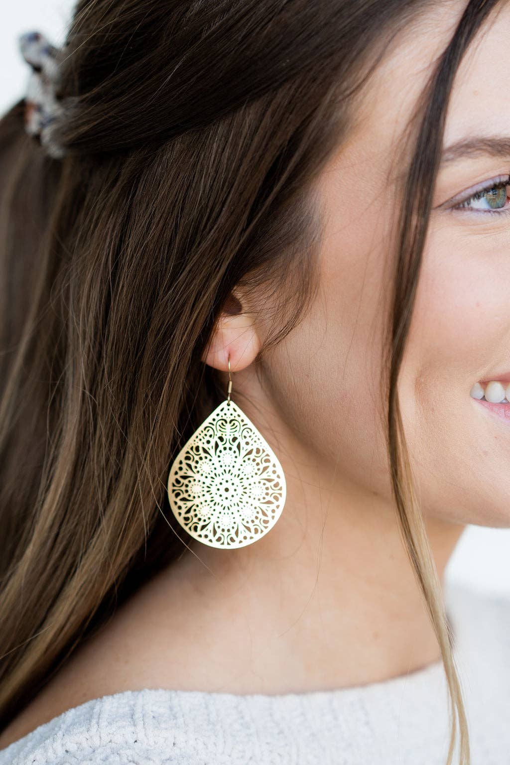Gold Pendant Earrings