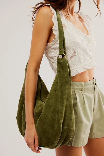 Olive Suede Tote