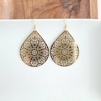 Gold Pendant Earrings