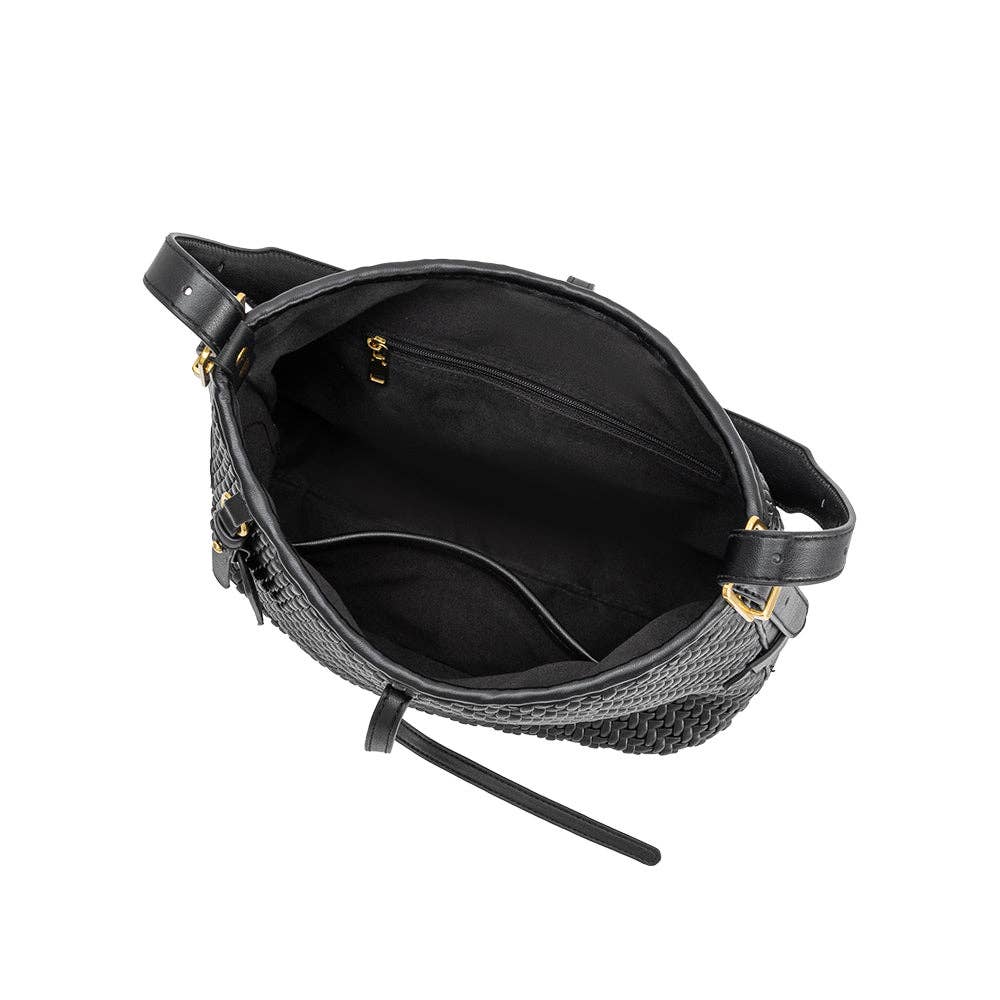 Black Recycled Vegan Leather Tote Bag