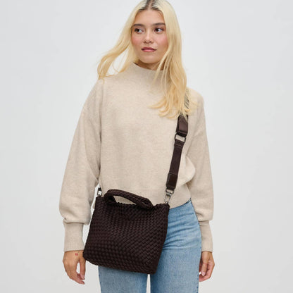 Black Sky's the Limit Small Woven Neoprene Crossbody