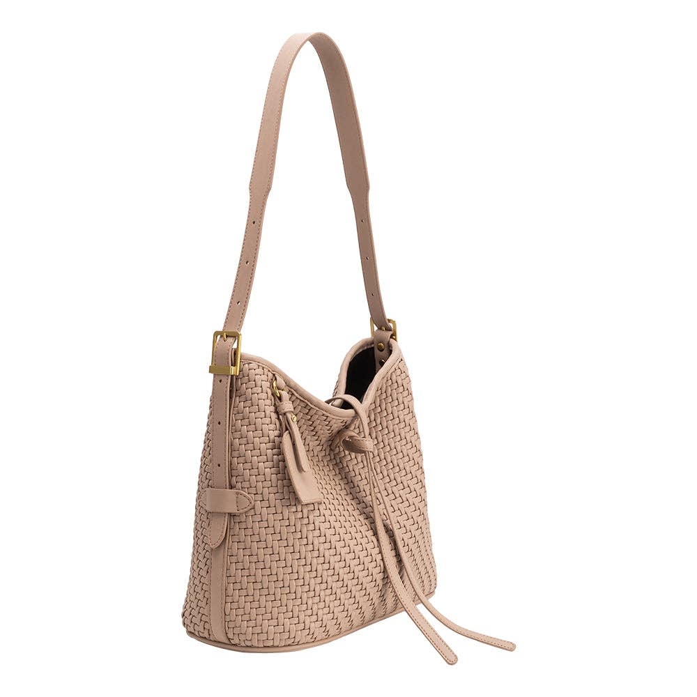 Woven Vegan Leather Tote