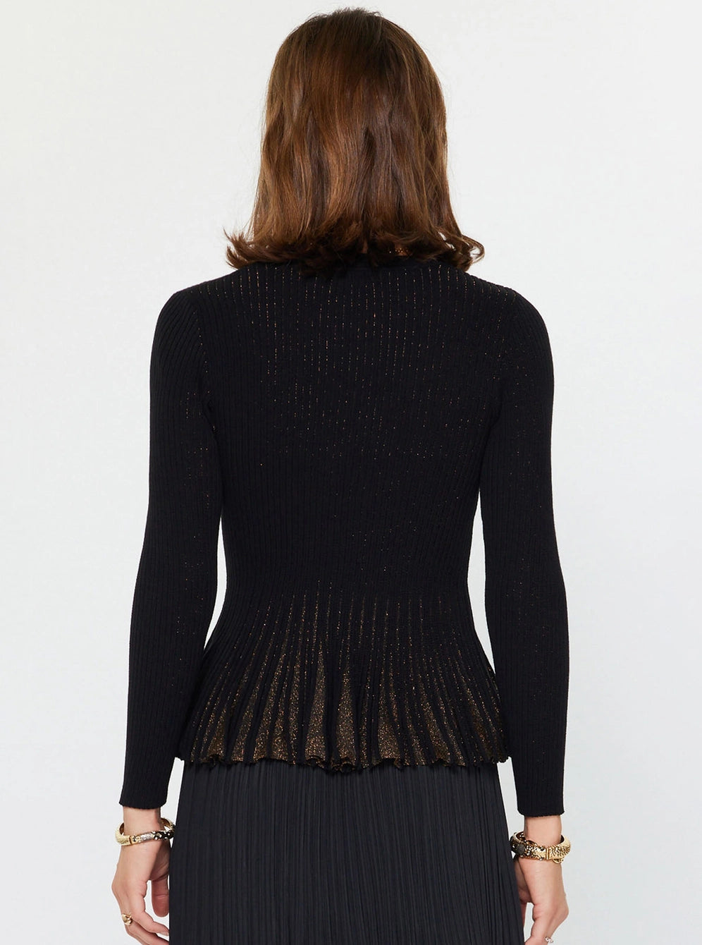 Shimmer Fitted Ribbed Sweater