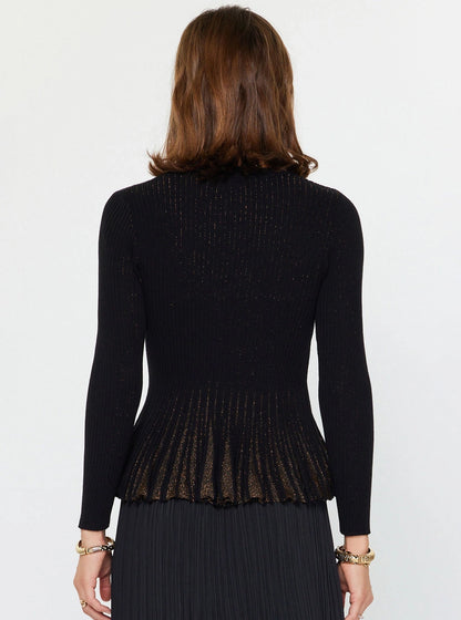 Shimmer Fitted Ribbed Sweater