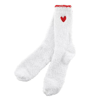 Cozy Socks in Ornament - Red with White Heart