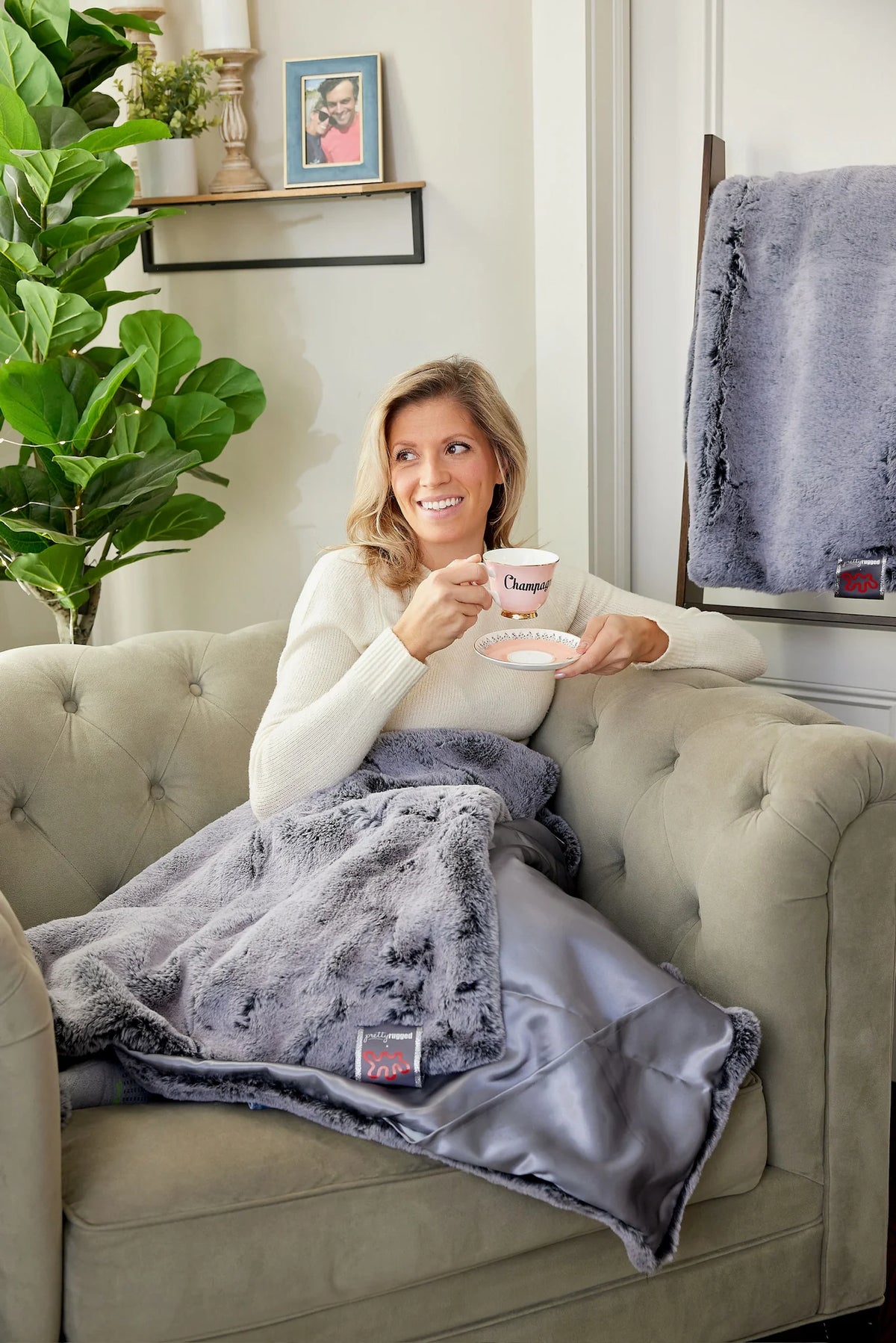 Luxury Indoor Lap Blanket with Waterproof Backing