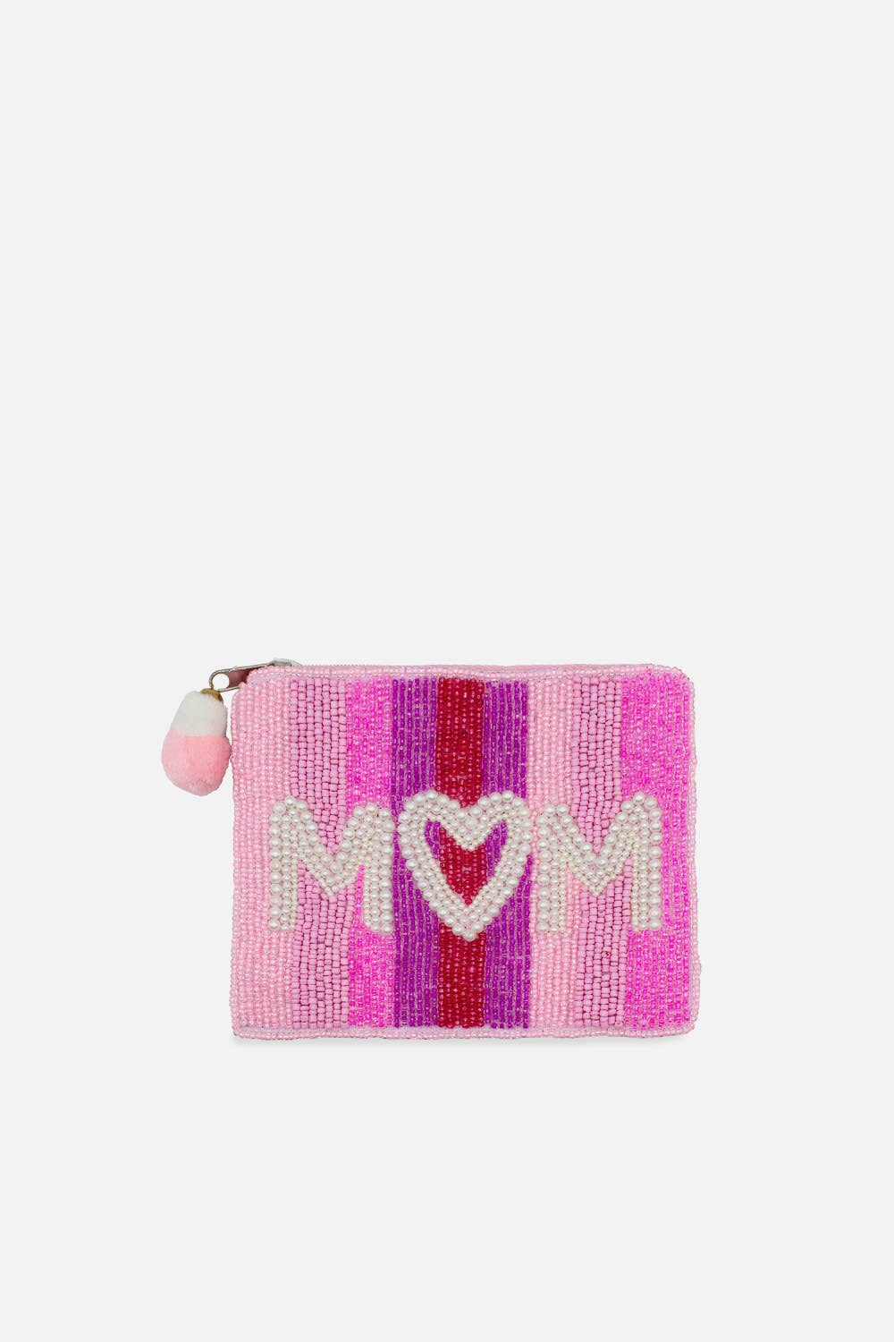 Mom Beaded Coin Pouch