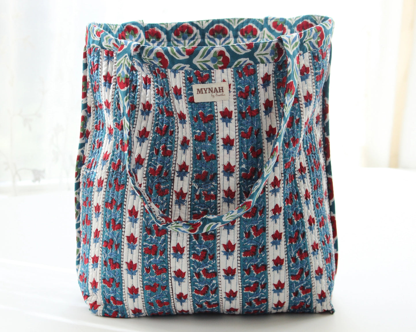 Tulip Farm-Floral Print Reversible Tote Bag