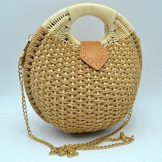 Tan Straw Bag