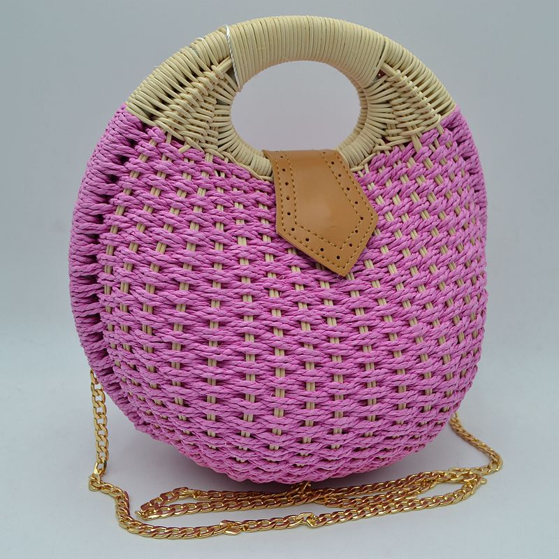 Pink Straw Bag