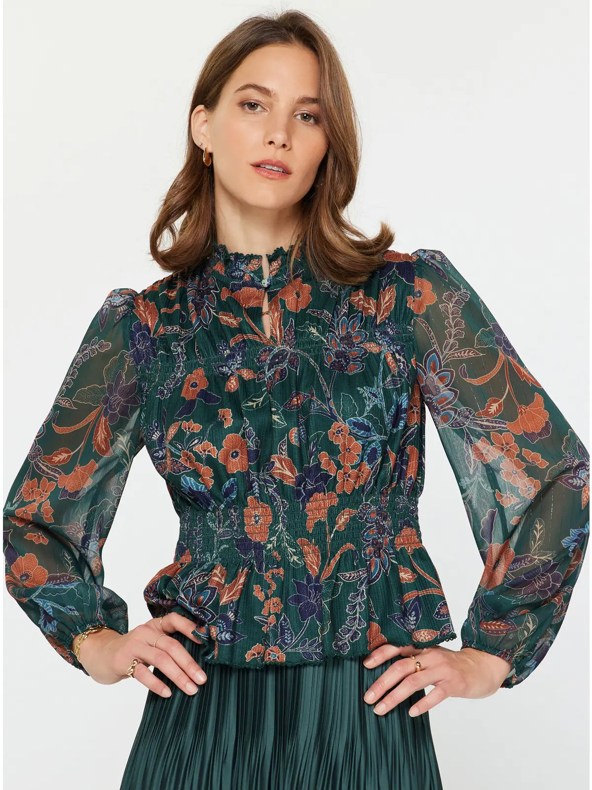 Floral Printed Peplum Top