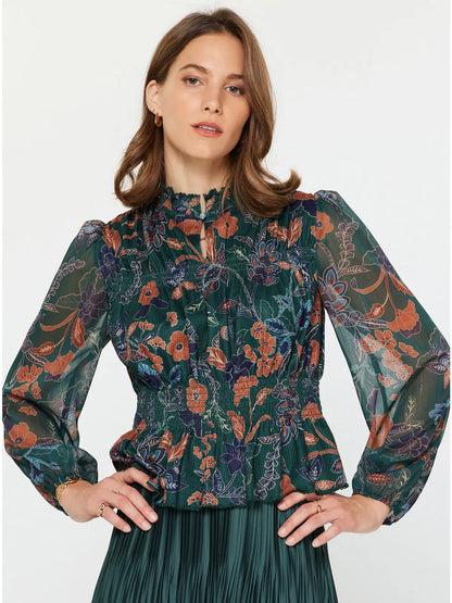 Floral Printed Peplum Top