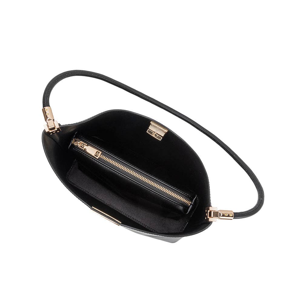 Black Vegan Leather Tote Bag