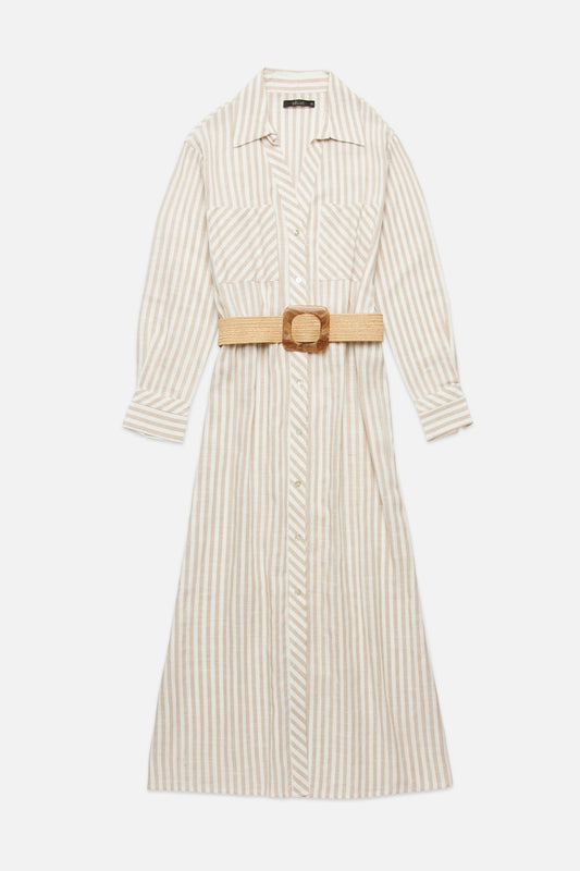 Striped Beige Marialva Dress