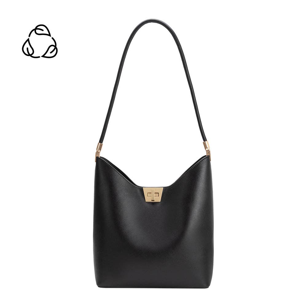 Black Vegan Leather Tote Bag