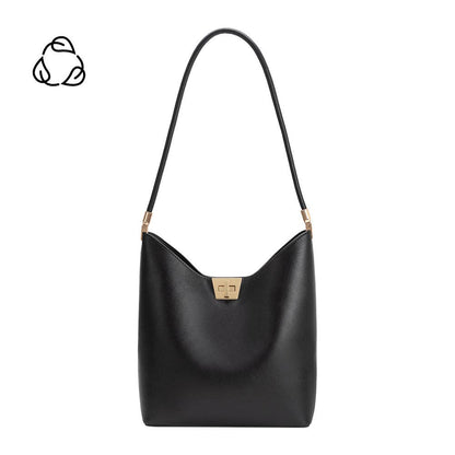 Black Vegan Leather Tote Bag