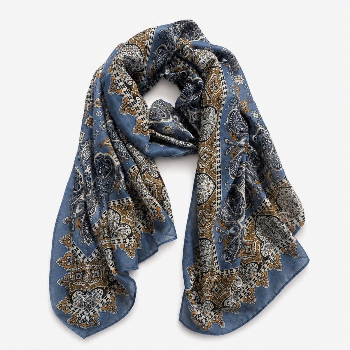 Blue Paisley Lightweight Scarf