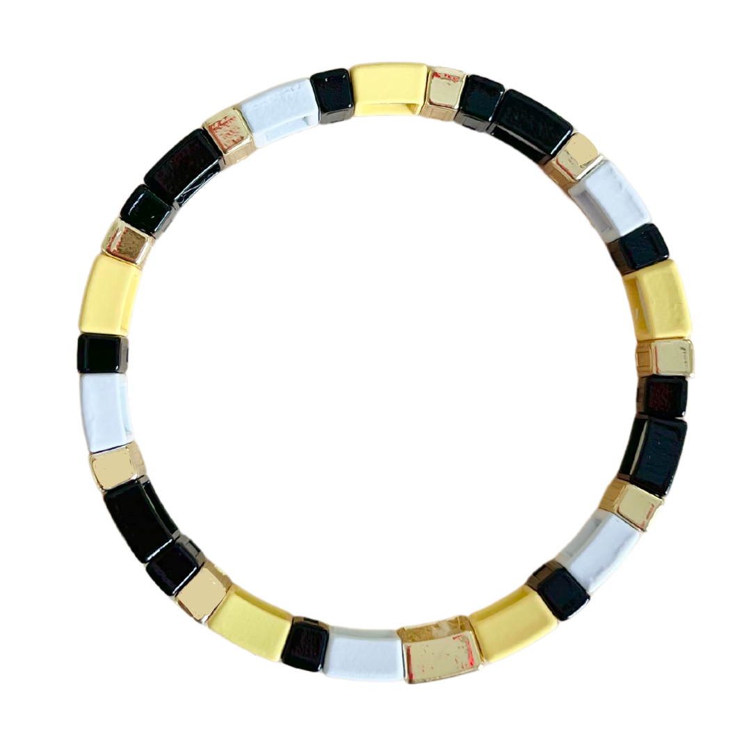 Black & Gold Tile Bracelet