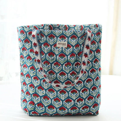 Tulip Farm-Floral Print Reversible Tote Bag