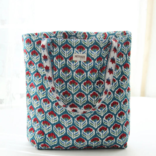 Tulip Farm-Floral Print Reversible Tote Bag