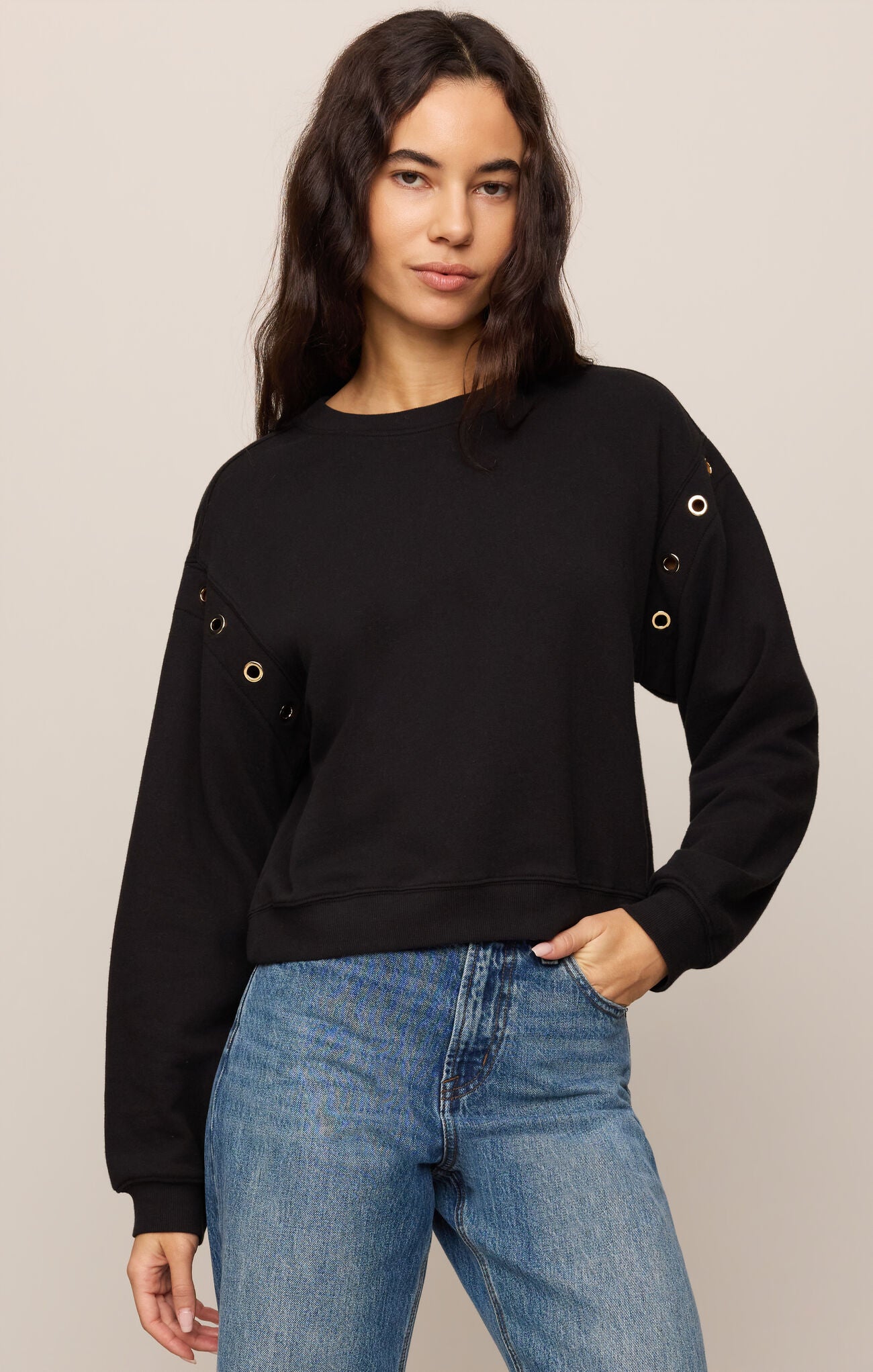 Black Axel Grommet Sweatshirt