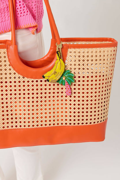 BANANA/PALM TREE BEADED BAG CHARM