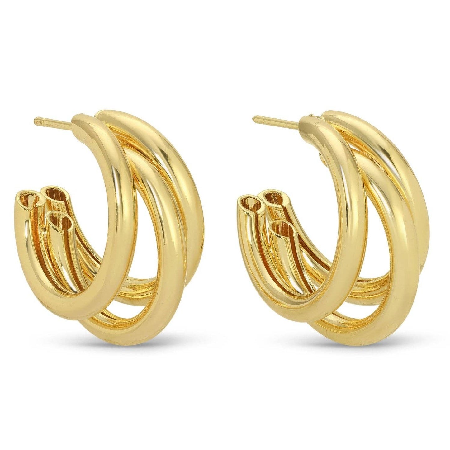 Gold Triple Hoops