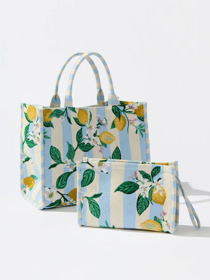 Jacquard Lemon Stripe Tote