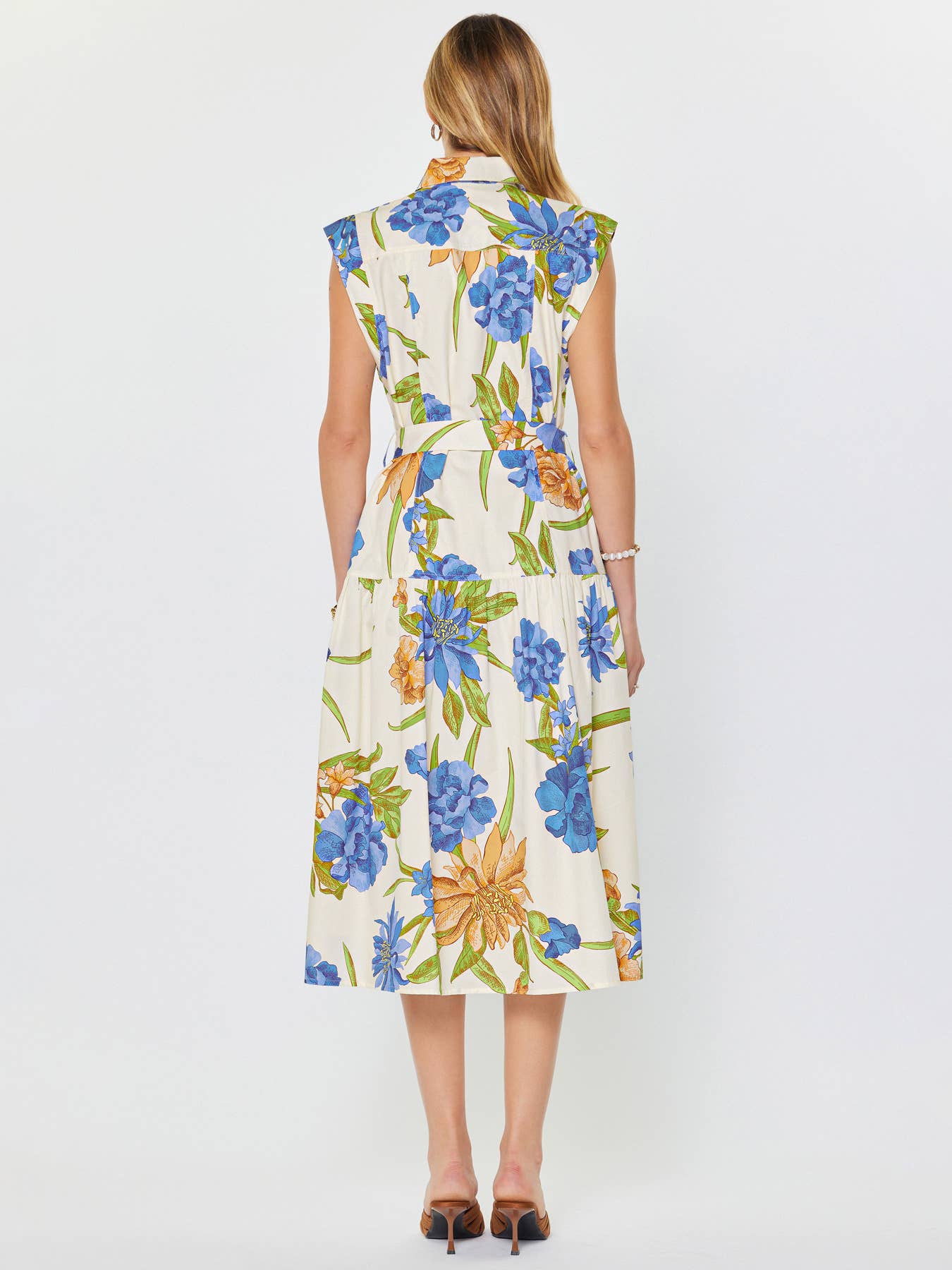 Floral Printed Button Down Midi Dress