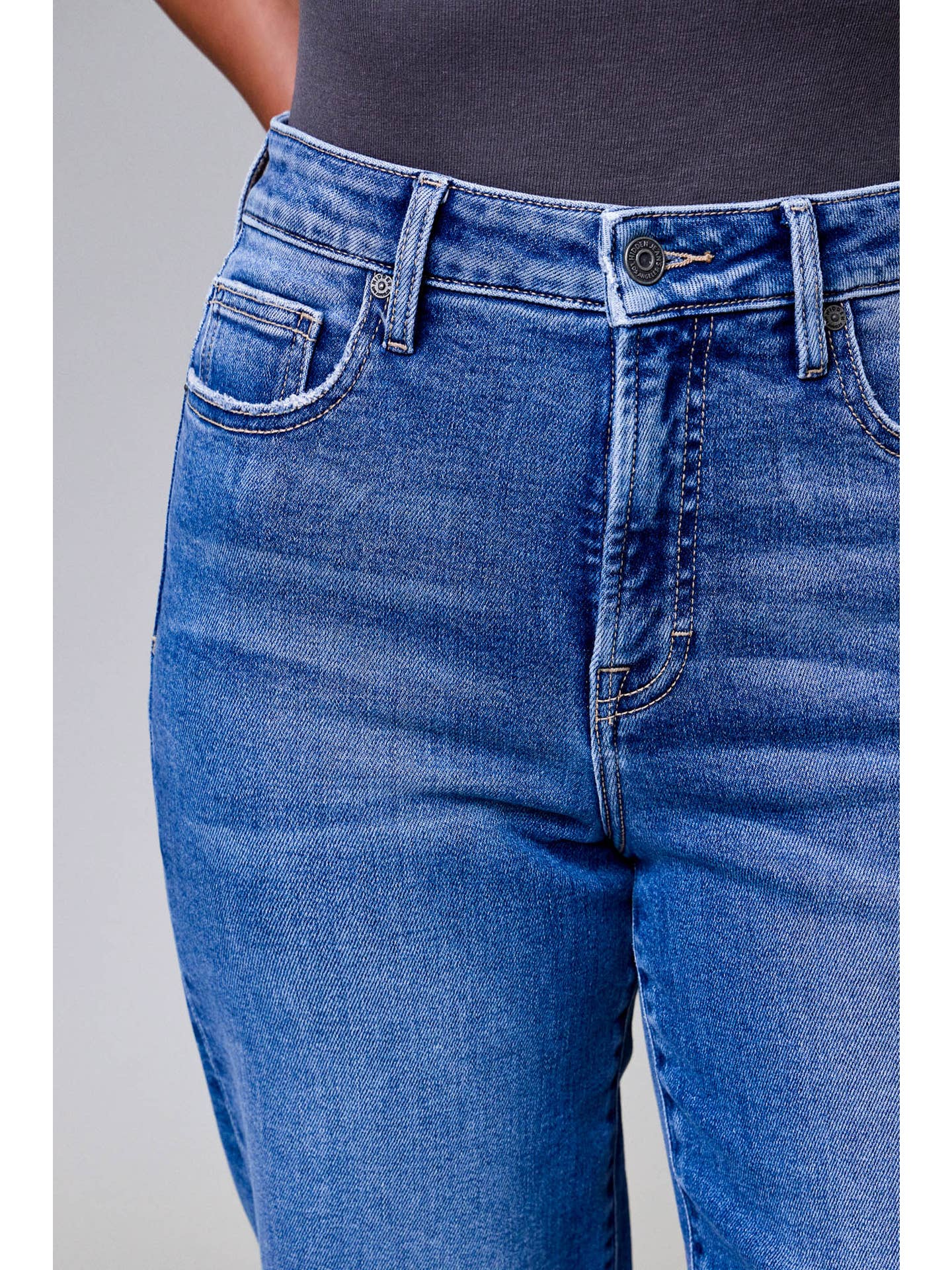 Medium Wash High Rise Classic Straight