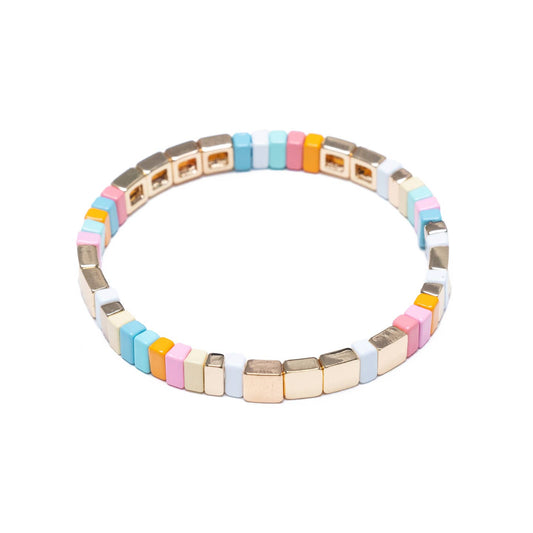 Golden Pastel Tile Bracelet
