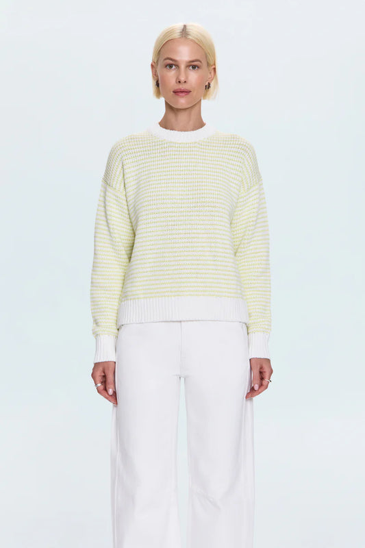 Aura Relaxed Crew Neck Sweater - Limeade