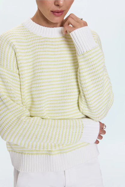 Aura Relaxed Crew Neck Sweater - Limeade
