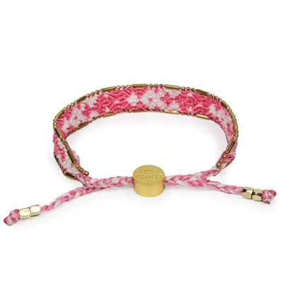 Bali Friendship Bracelet - Pale Pink and White