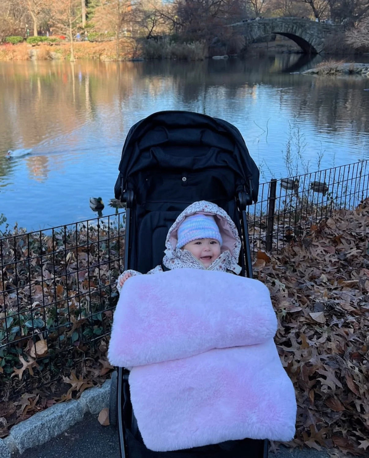 Luxury Faux Fur Baby Blanket with Waterproof Backing
