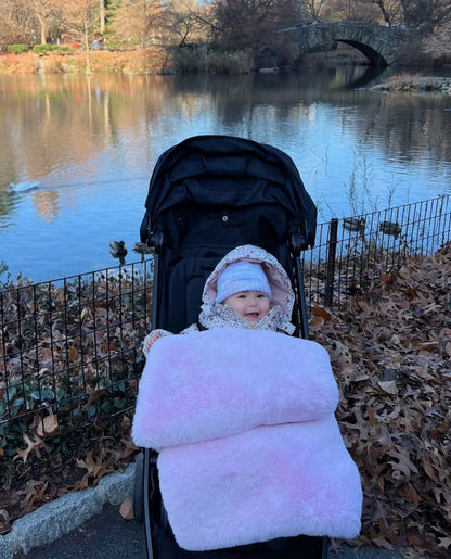Luxury Faux Fur Baby Blanket with Waterproof Backing