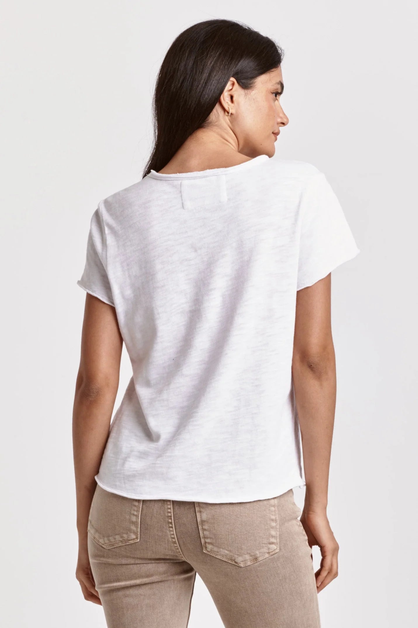 Vanya Short Sleeve Slub White Tee