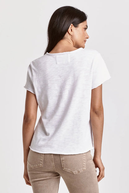 Vanya Short Sleeve Slub White Tee