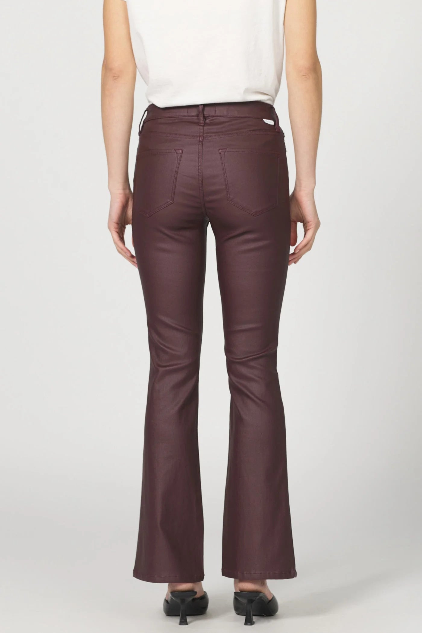Jaxtyn Wax Coat Flare Jeans - Oxblood