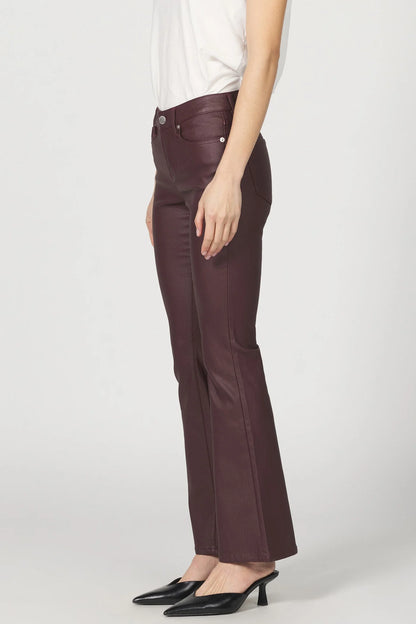 Jaxtyn Wax Coat Flare Jeans - Oxblood
