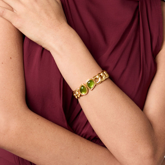 Iridescent Palmetto Green Dolce Hinge Bangle