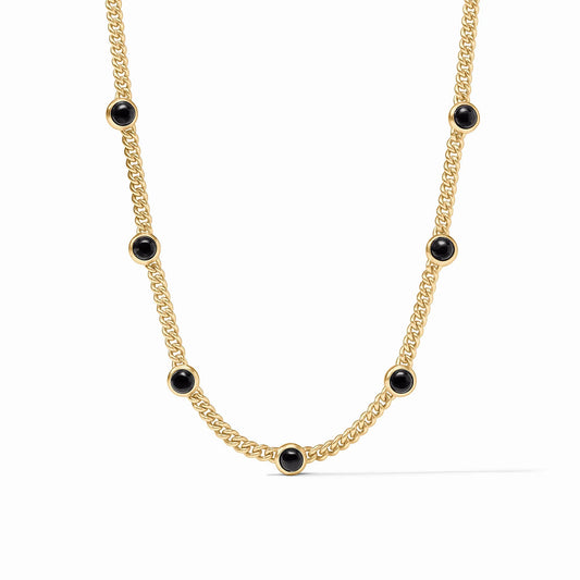 Dolce Delicate Station Necklace - Obsidian Black