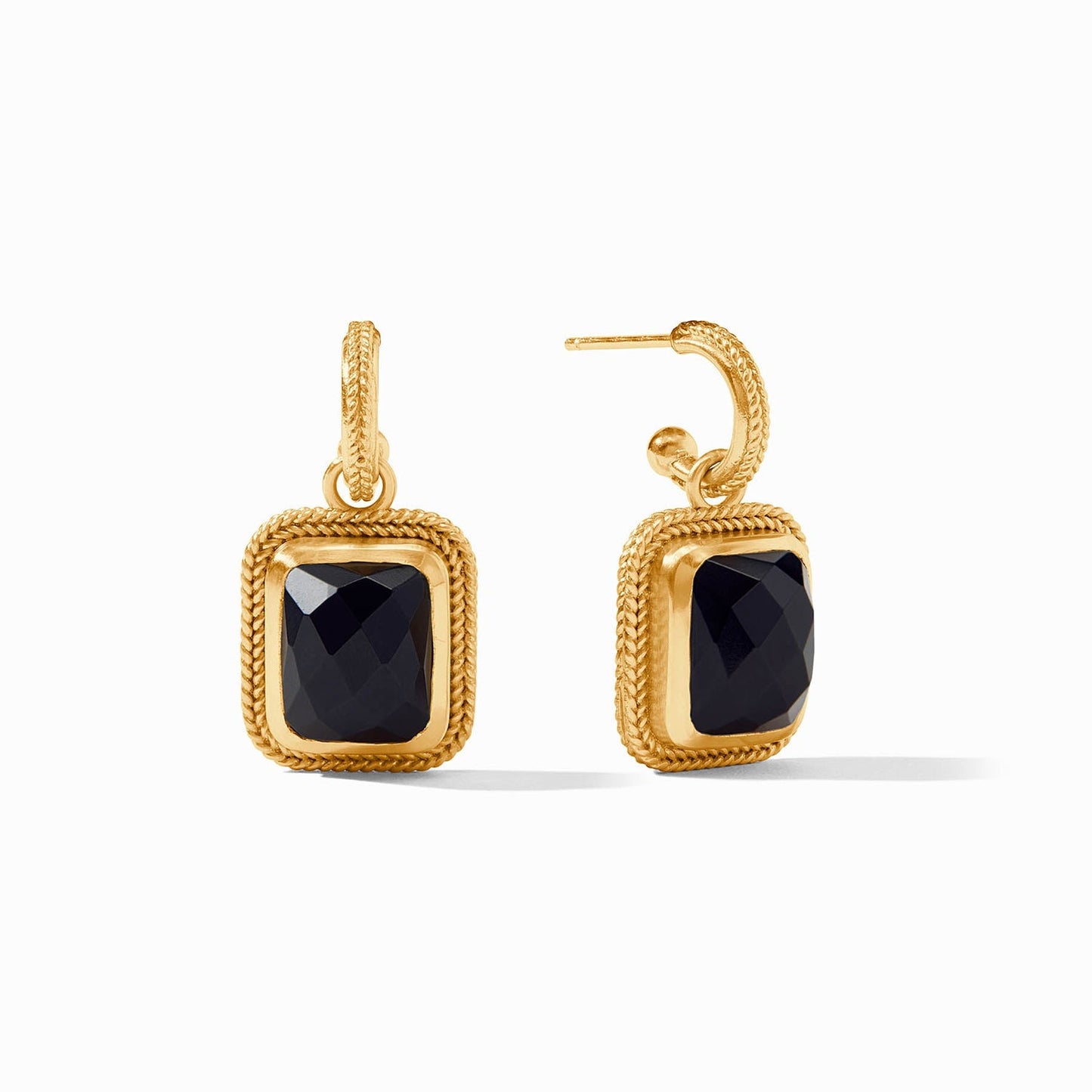 Cheval Hoop & Charm Black Earring