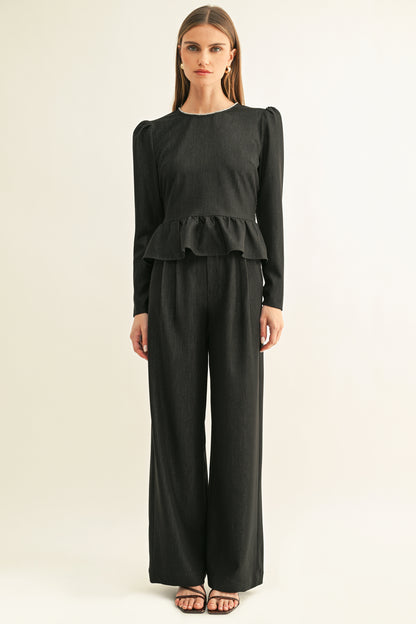 MILEY PLEATED CHAMBRAY PANTS