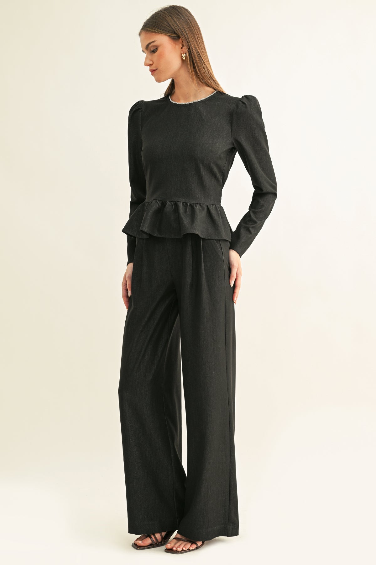 MILEY PLEATED CHAMBRAY PANTS