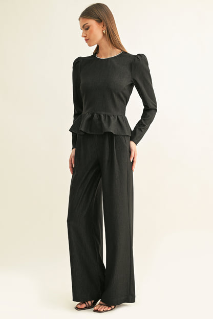 MILEY PLEATED CHAMBRAY PANTS